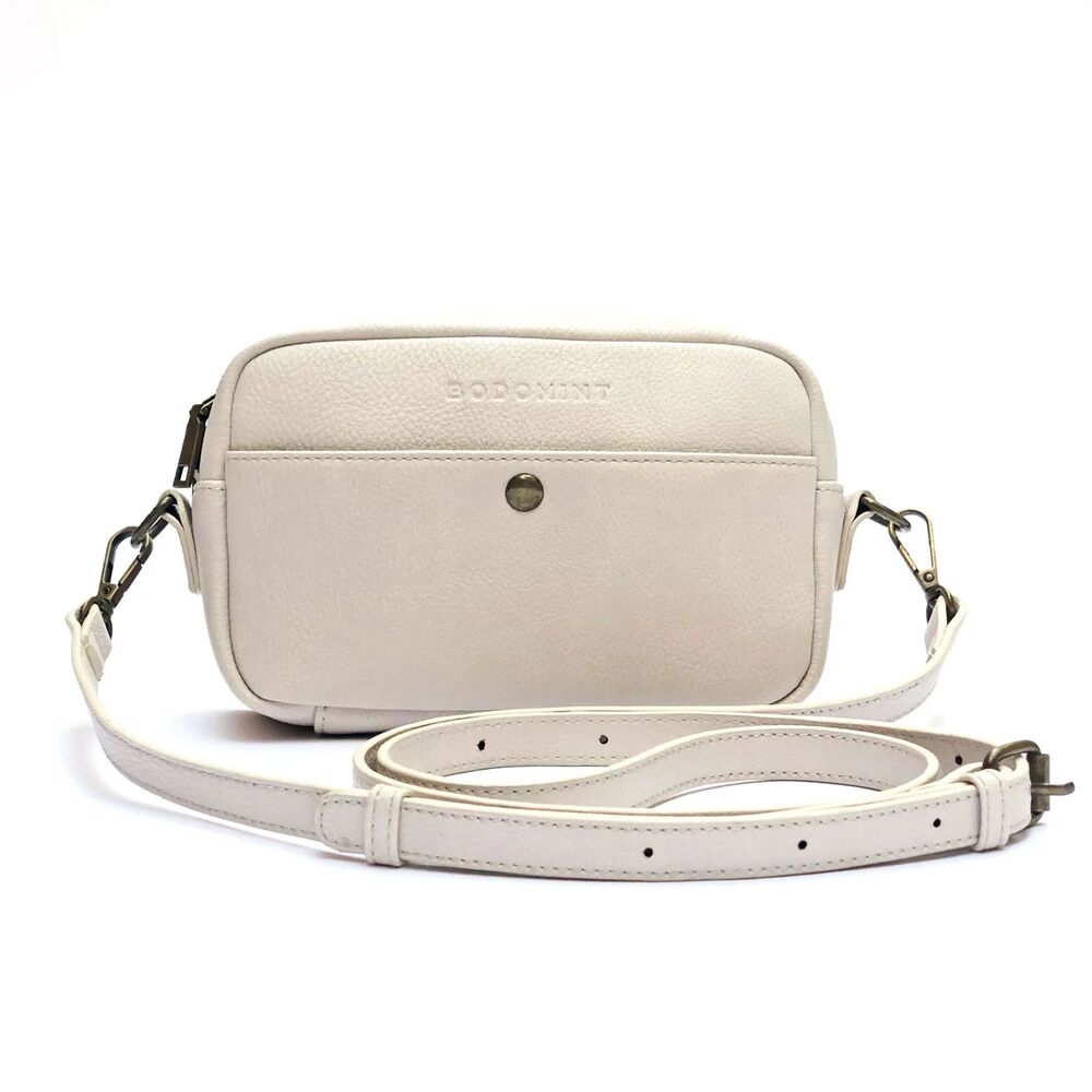 NWT BODOMINT Ivory Bowie Pack Crossbody Belt Bag Vegan Leather
